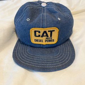 Mens Vintage CAT Denim Trucker Hat